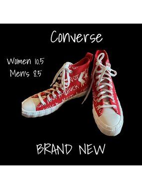 Converse High Top Not A Chuck Untitled Red Shoes for Men 8.5 Women 10.5 New